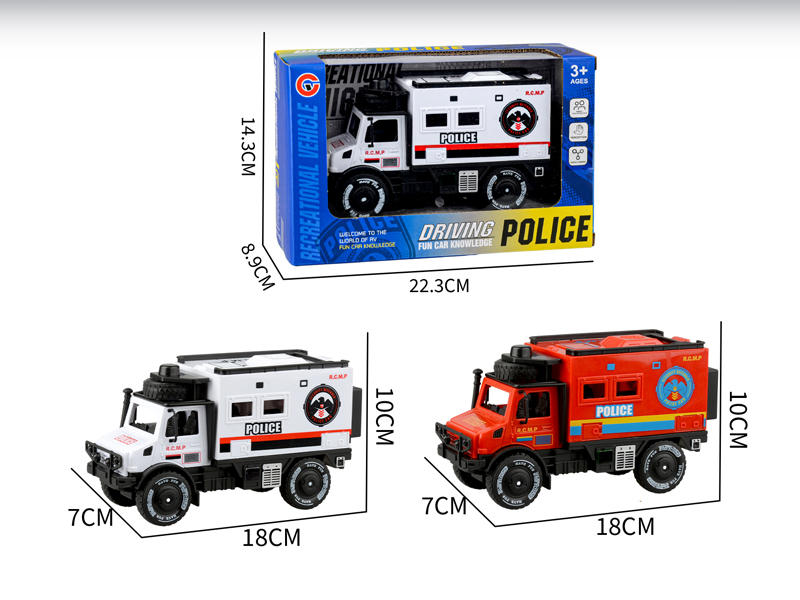 Large Friction Single Row Unimog Police Car
