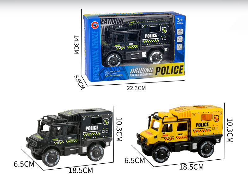 Large Friction Double Row Unimog Police Car