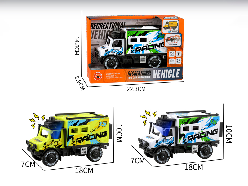 Large Friction Single Row Unimog Racing Car With Light And Sound