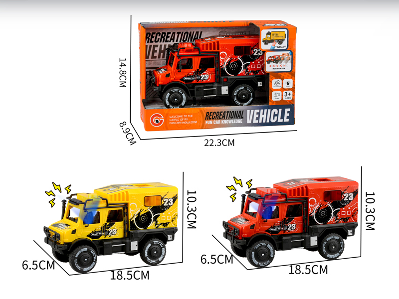 Large Friction Double Row Unimog Racing Car With Light And Sound