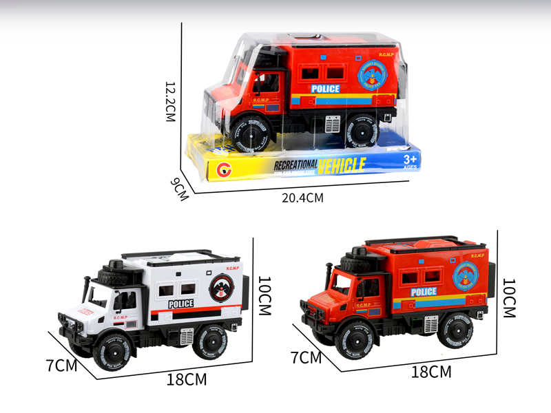 Large Friction Single Row Unimog Police Car