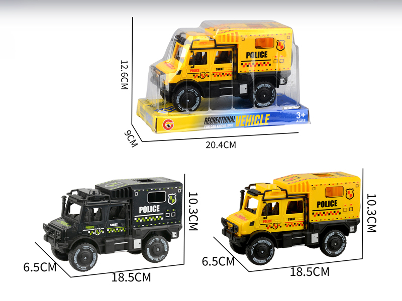 Large Friction Double Row Unimog Police Car