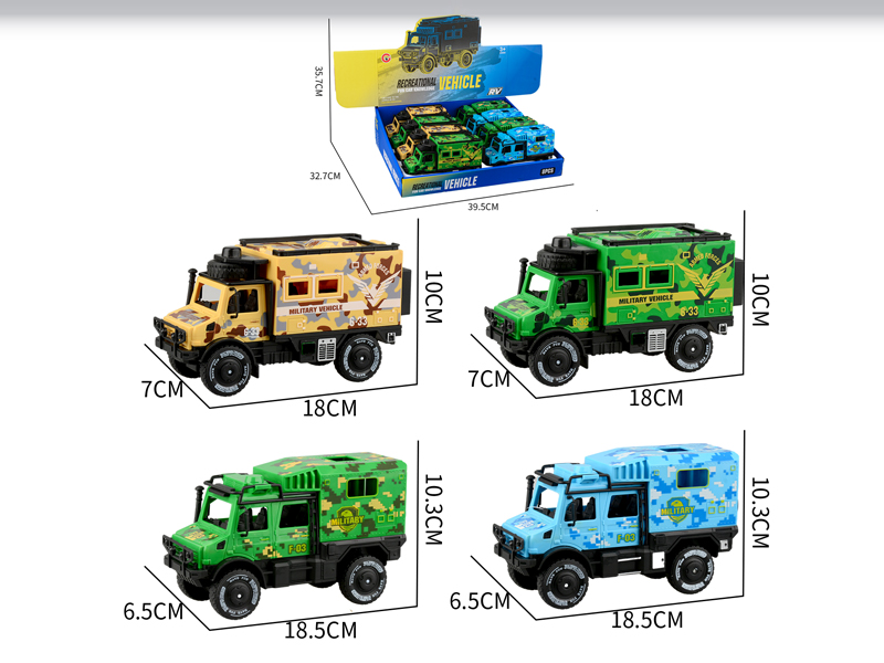 8PCS Large Friction Unimog Military Vehicle