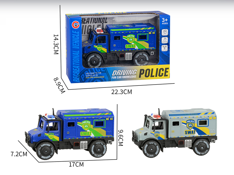 Large Friction Single Row Unimog Police Car