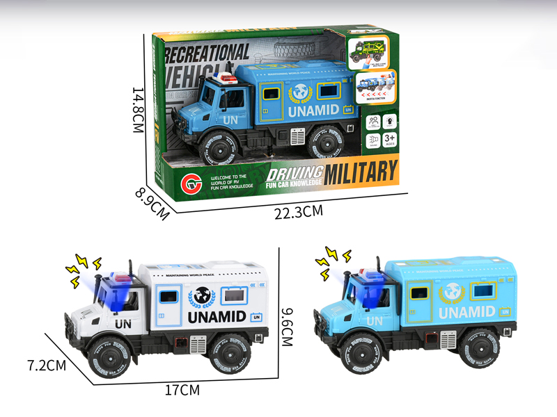 Large Friction Single Row Unimog Car With Light And Sound