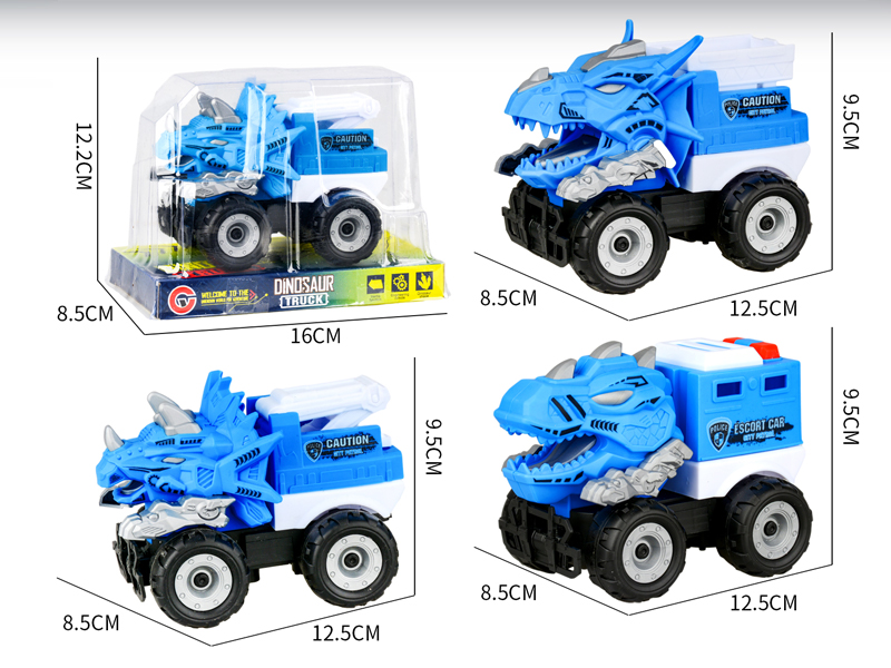 Medium Large Friction Dinosaur Police Car