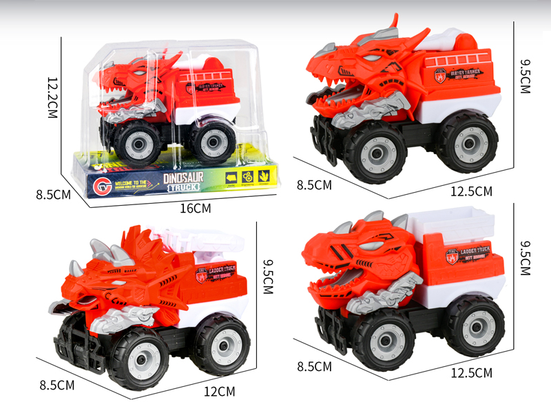 Medium Large Friction Dinosaur Fire Engine