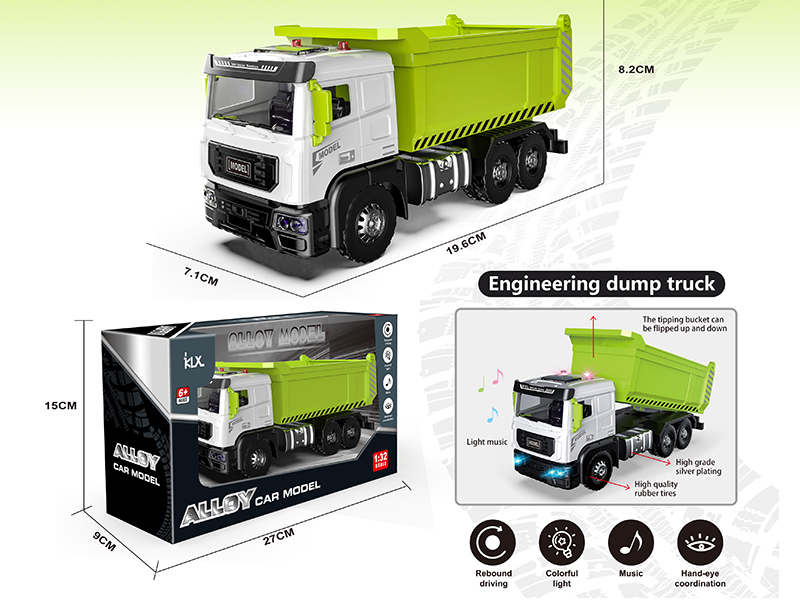 1:32 Alloy Car Model Engineering Dump Truck(Green)