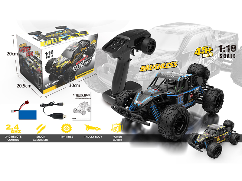 2.4G 1:18 Remote Control 4WD High-Speed Off-Road Vehicle