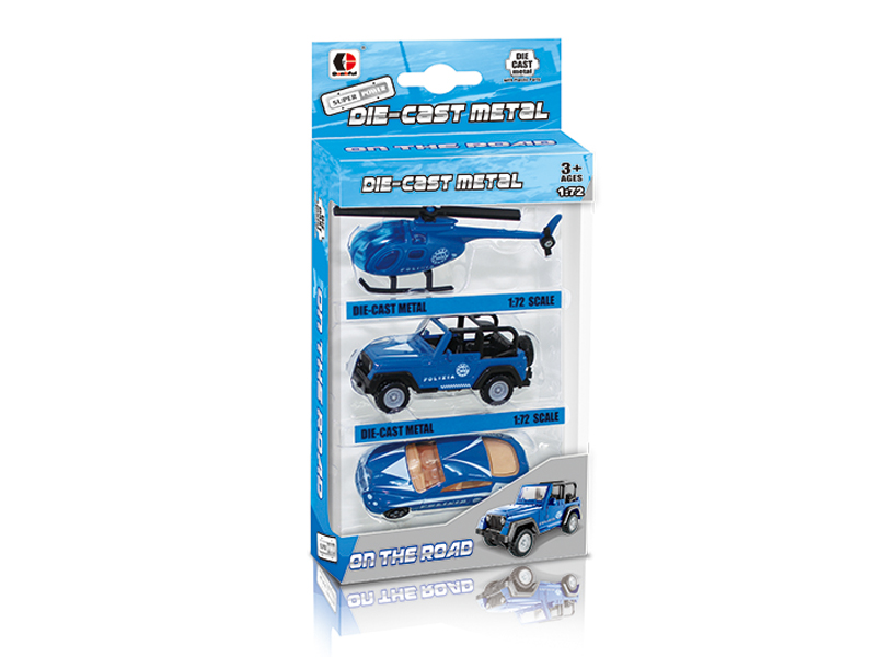 1:72 Slide Police Car Set