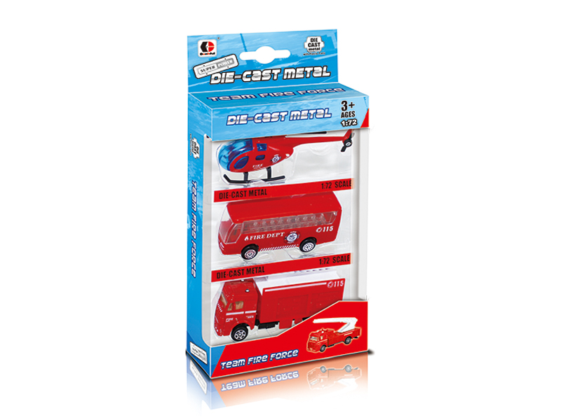 1:72 Slide Fire Truck Set