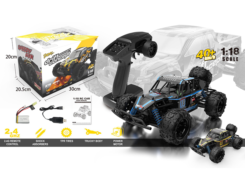 2.4G 1:18 Remote Control 4WD High-Speed Off-Road Vehicle
