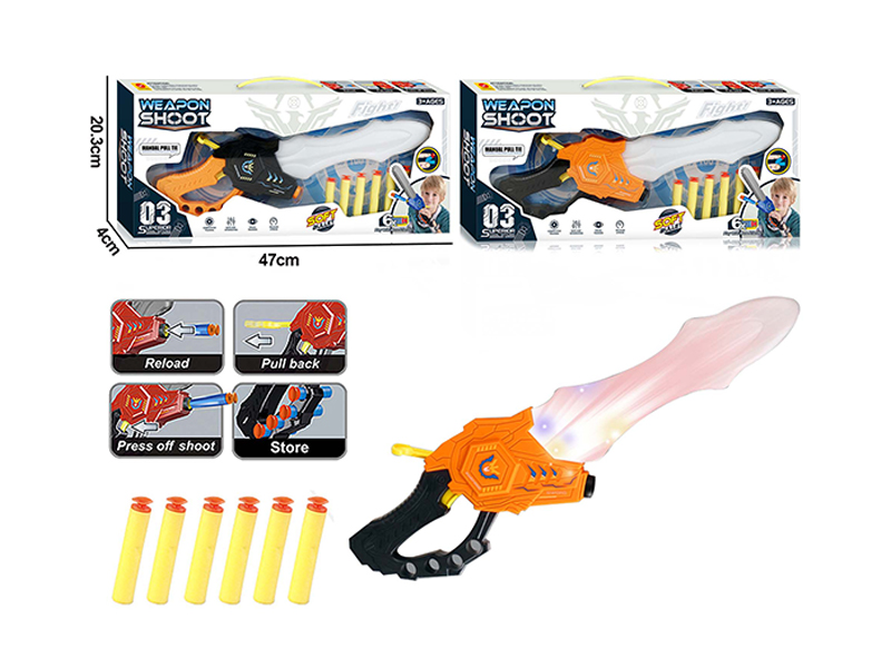Sword Soft Bullet Gun With Light And Sound