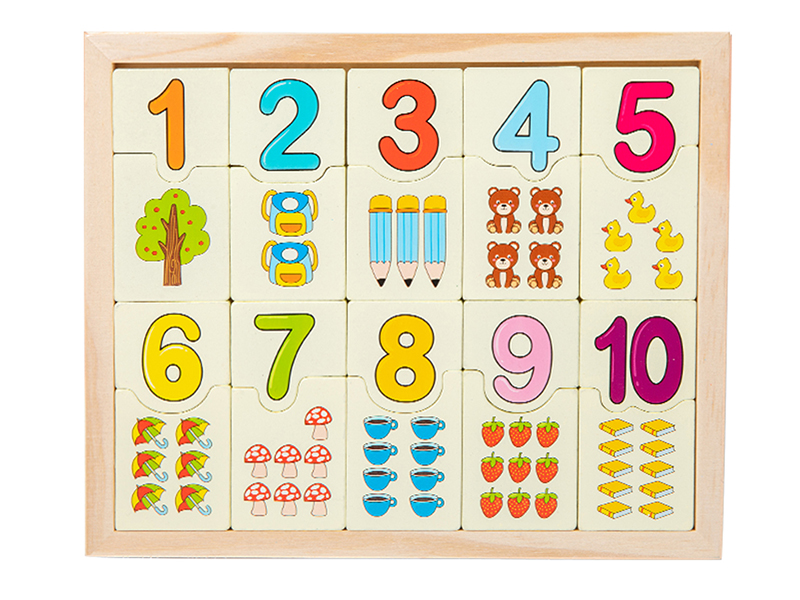 Wooden Puzzle Numbers Matching Board
