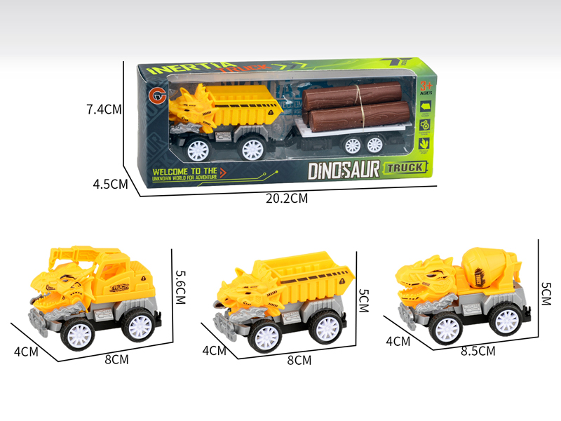 Small Pull Back Dinosaur Engineering Vehicle
