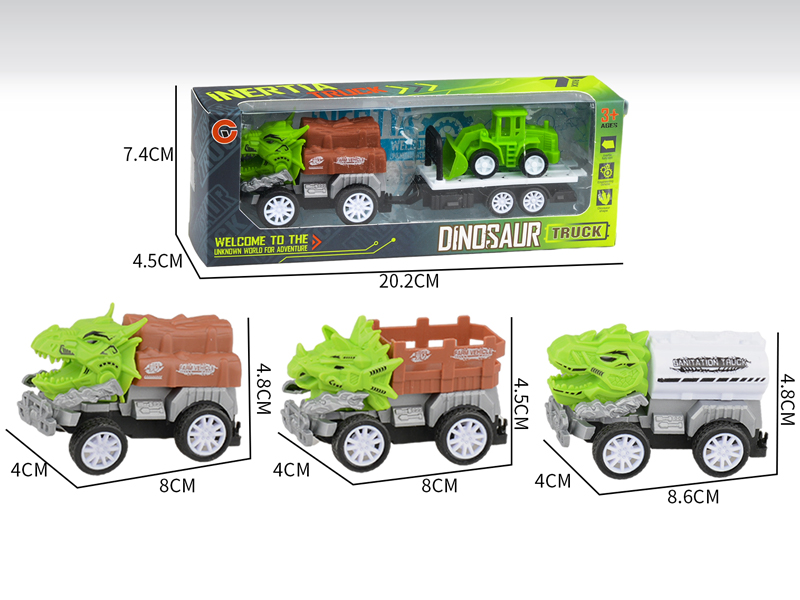 Small Pull Back Dinosaur Farmer's Car