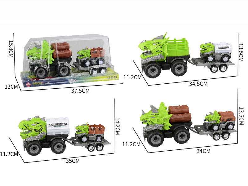 Large Friction Dinosaur Farmer's Car+1PCS Friction Dinosaur Car