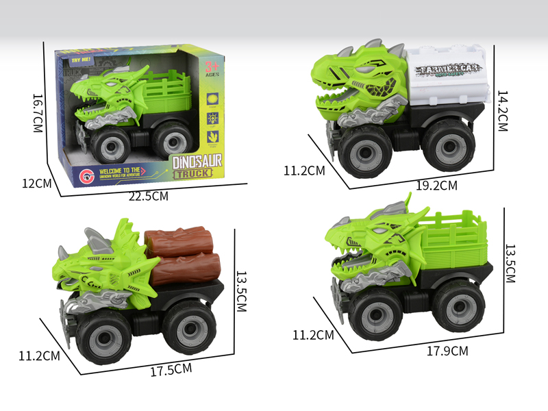 Large Friction Dinosaur Farmer's Car