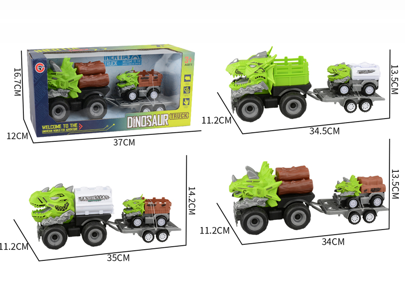 Large Friction Dinosaur Farmer's Car+1PCS Friction Dinosaur Car