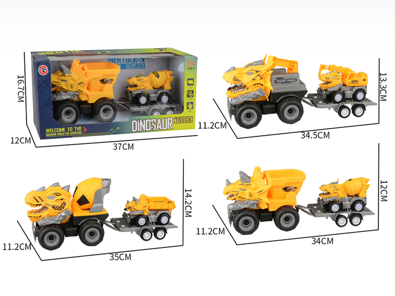 Large Friction Dinosaur Engineering Vehicle+1PCS Friction Dinosaur Car