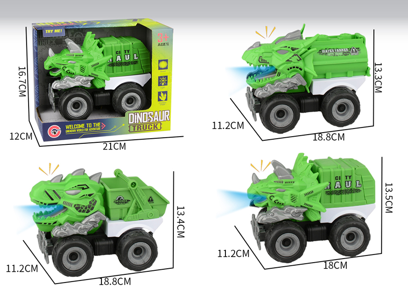 Large Friction Dinosaur Sanitation Vehicle With Light And Sound
