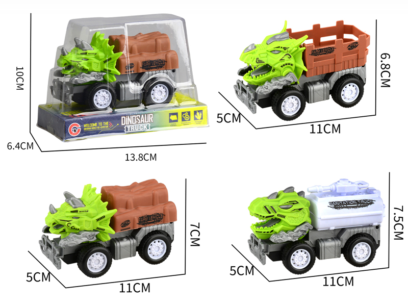 Small Medium Friction Dinosaur Farmer's Car