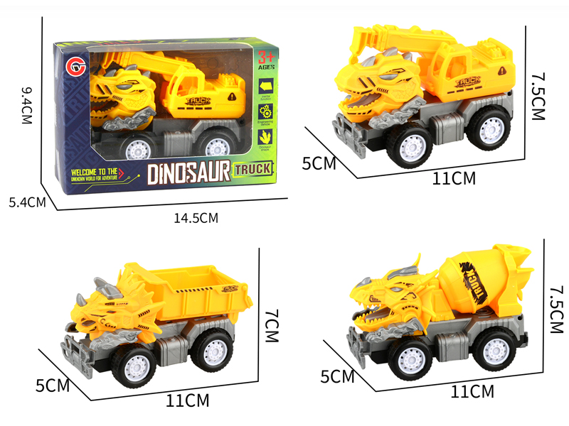 Small Medium Friction Dinosaur Engineering Vehicle