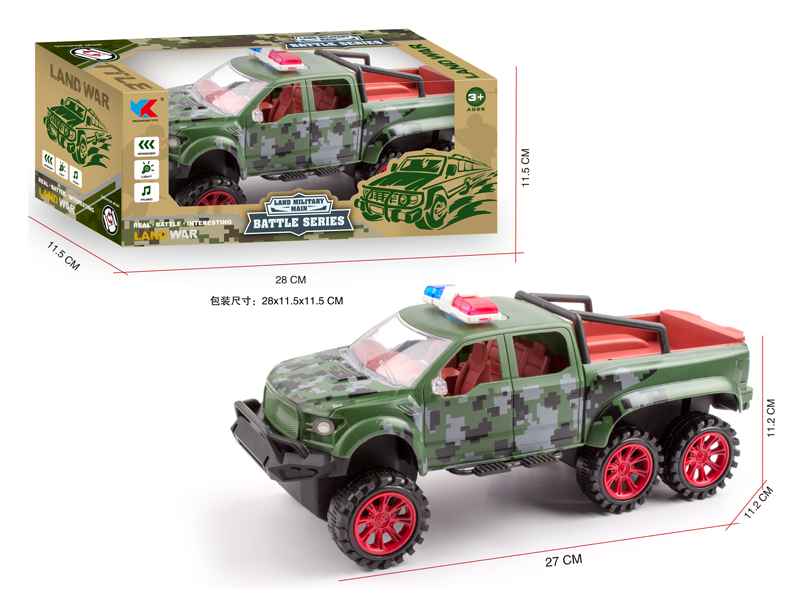 1:16 Friction Six Wheeled Ford Pickup Truck Military Police Vehicle