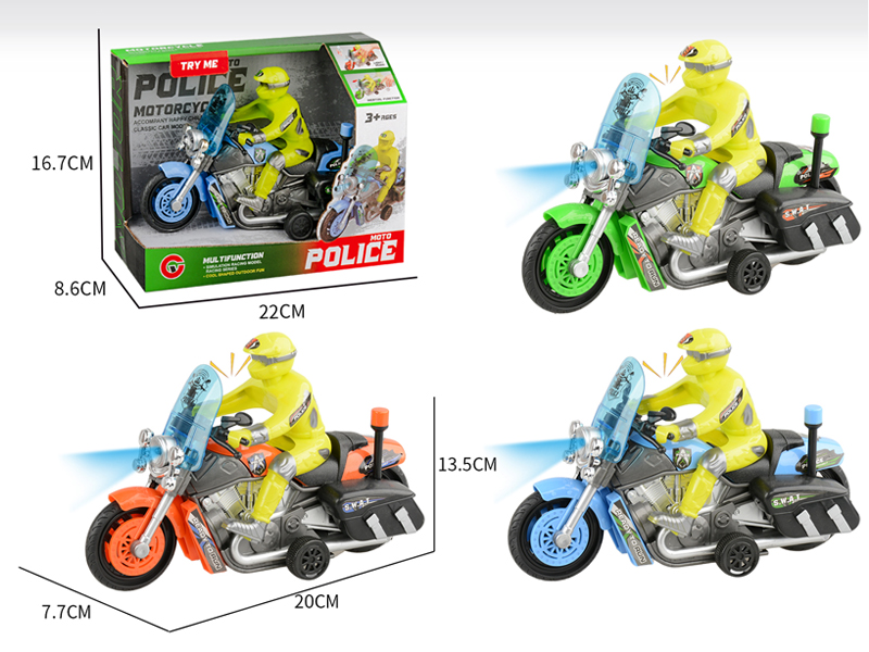 Medium Friction Motorcycle Police Car With Light And Sound