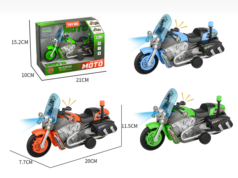 Medium Friction Motorcycle Police Car With Light And Sound