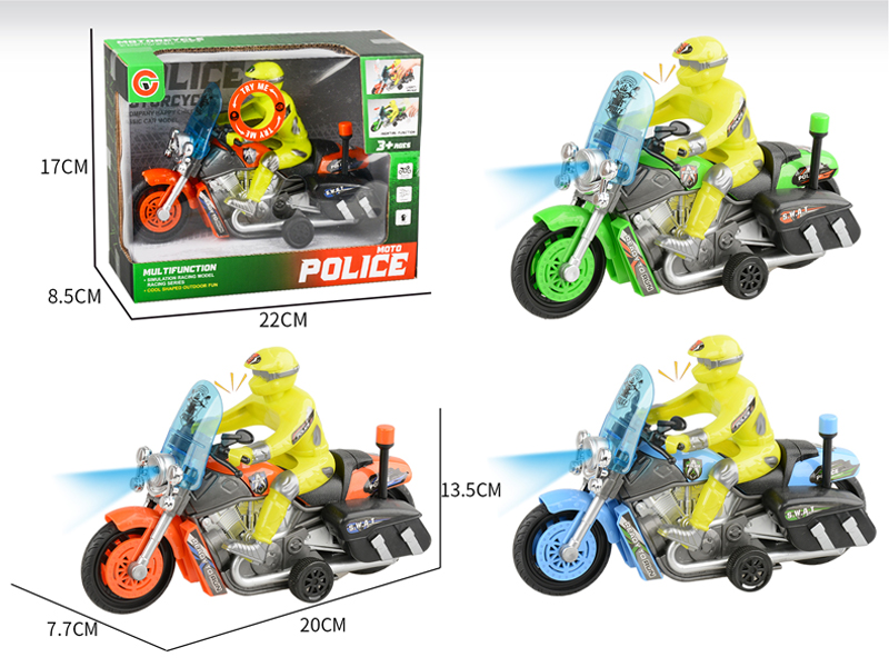 Medium Friction Motorcycle Police Car With Light And Sound