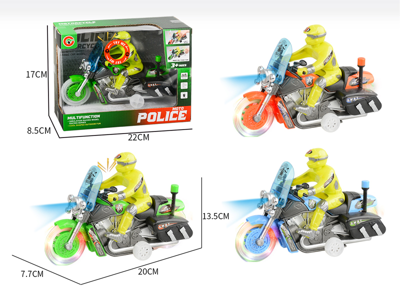 Medium Friction Motorcycle Police Car With Light And Sound