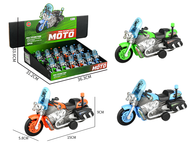 Small Pull Back Motorcycle Police Car（12PCS ）