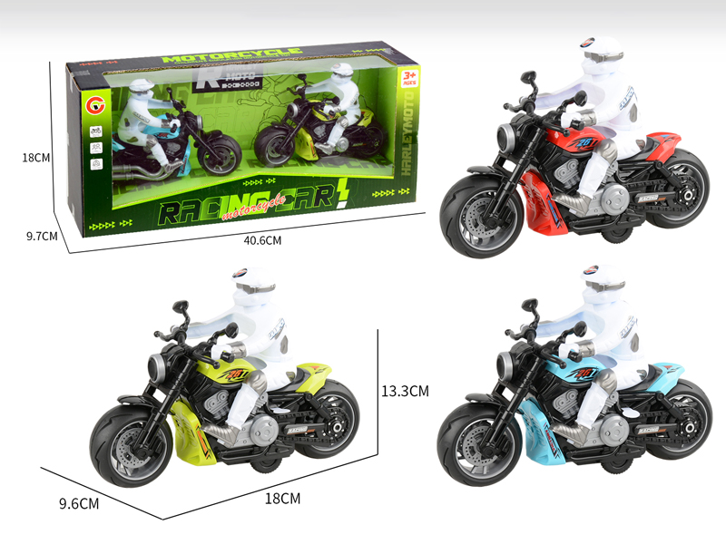 2PCS Medium Friction Motorcycle Racing Car