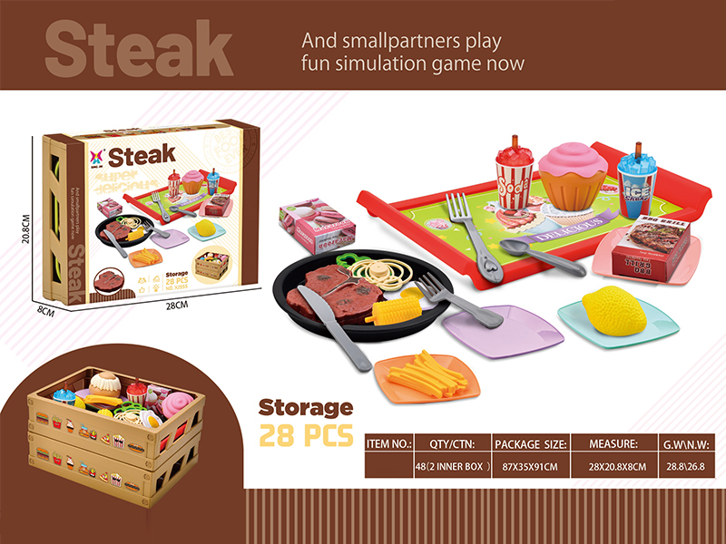 28PCS Square Basket Western-Style Food