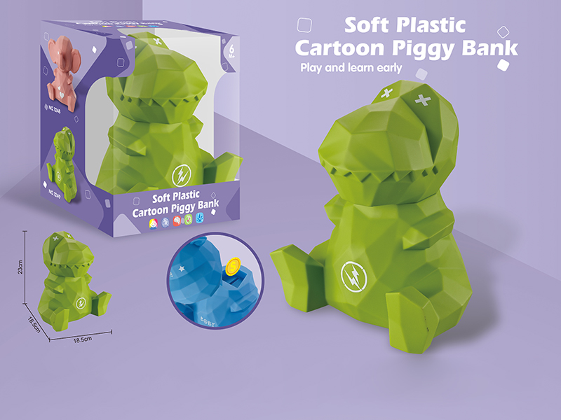 Soft Plastic Cartoon Dinosaur Piggy Bank