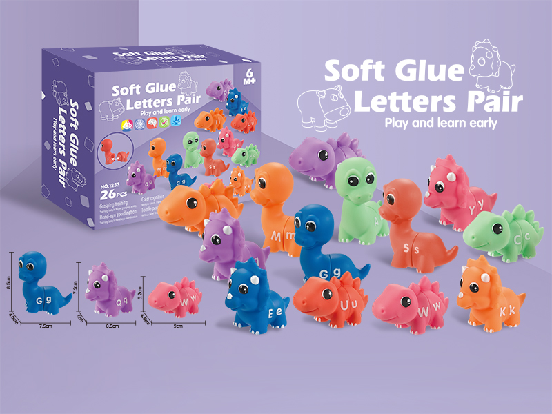 Soft Glue Letter Dinosaur Pairing Toy(26 Letters)