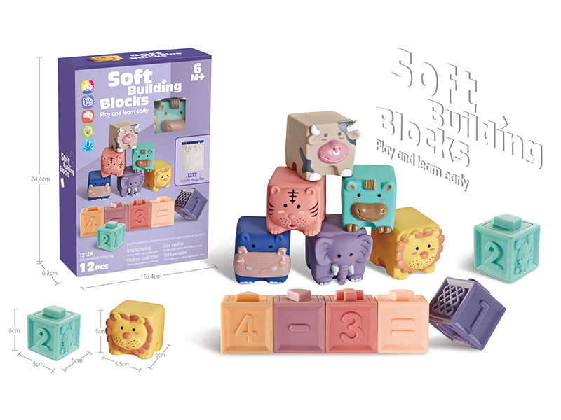 Soft Plastic Animal Building Blocks + Numbers Building Blocks