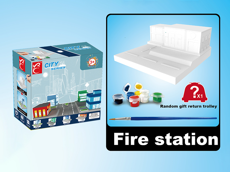 City Series Creative Plaster DIY Painting Set - Fire Station