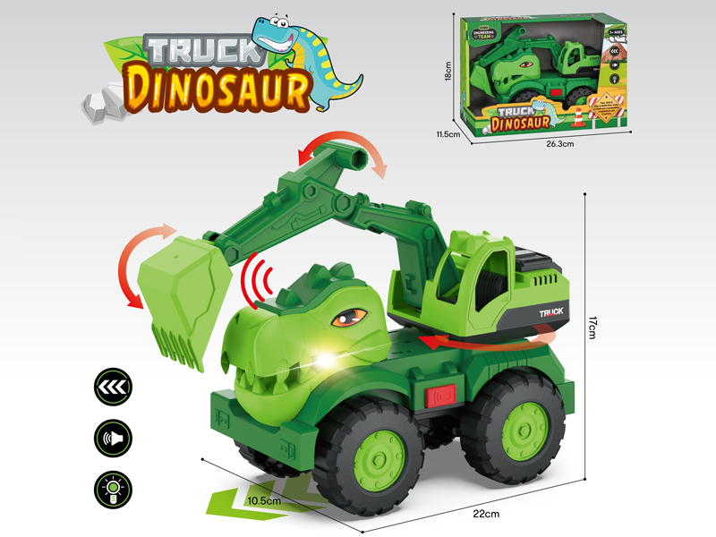 Friction Dinosaur Engineering Vehicle Excavator With Sound And Light