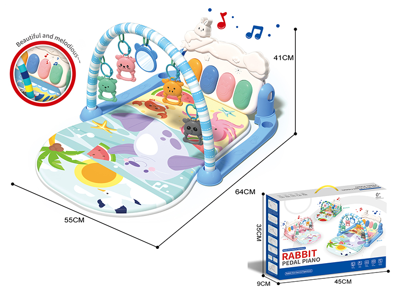 Baby Pedal Piano Fitness Blanket(Blue)