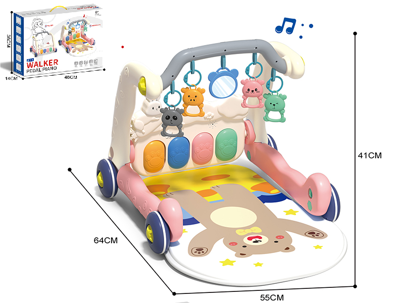 Baby Pedal Piano Fitness Blanket & Walker 2 In 1(Pink)