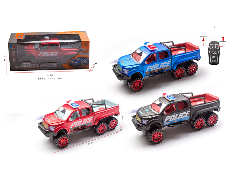 1:16 Six-Wheel Ford Pickup 2-Channel Remote Control Police Car(Not Included Batteries)