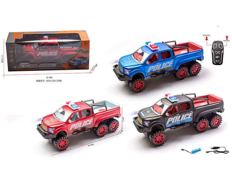 1:16 Six-Wheel Ford Pickup 2-Channel Remote Control Police Car(Included Batteries)