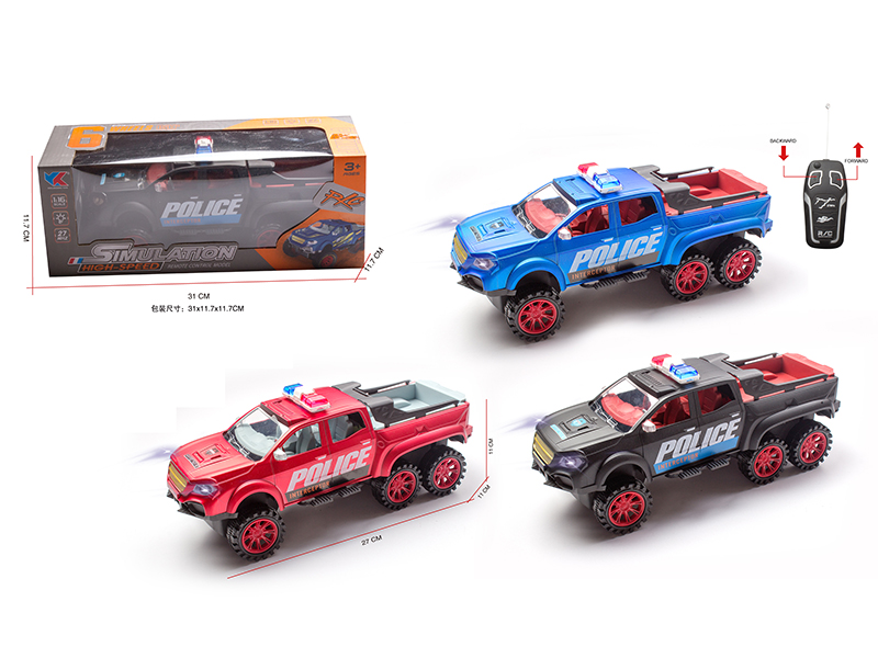 1:16 Six-Wheel Benz Pickup 2-Channel Remote Control Police Car(Not Included Batteries)