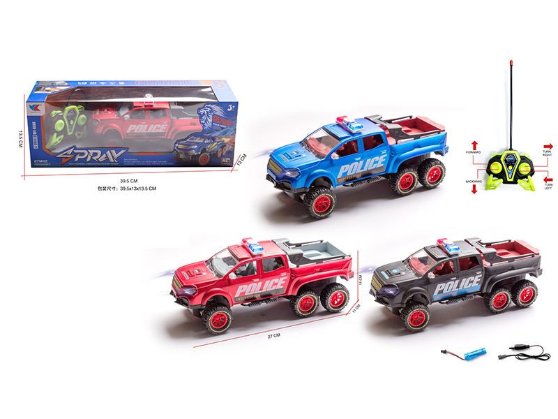 1:16 Six-Wheel Benz Pickup 4-Channel Remote Control Police Car(Included Batteries)