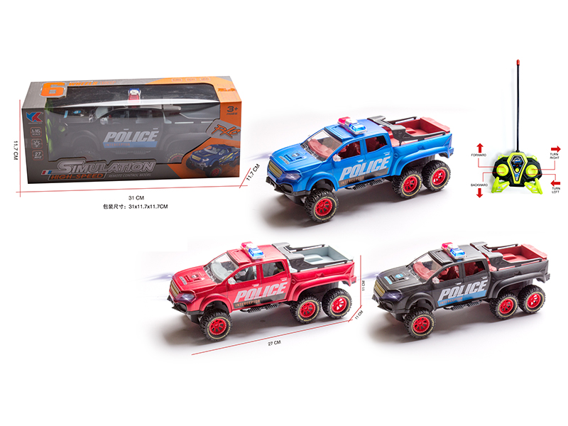 1:16 Six-Wheel Benz Pickup 4-Channel Remote Control Police Car(Not Included Batteries)