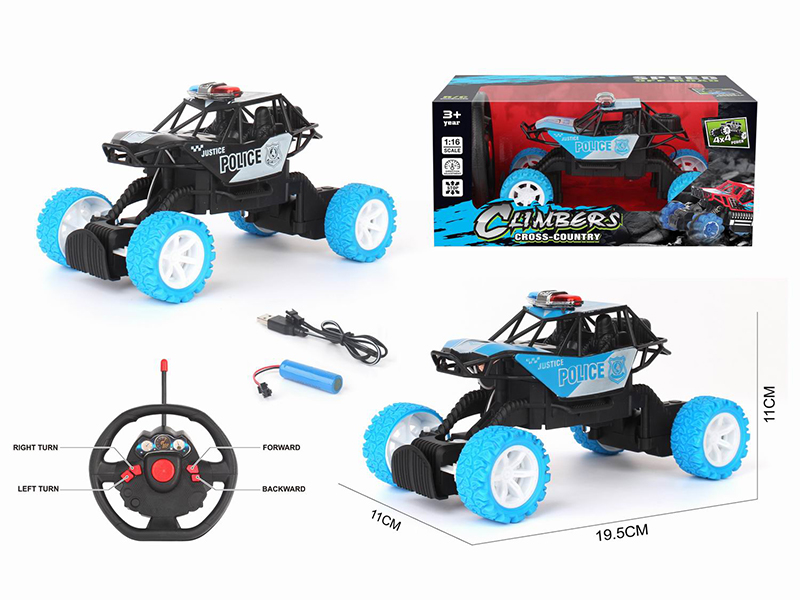 1:16 4-Channel Remote Control Climbing Cross-Country Police Car