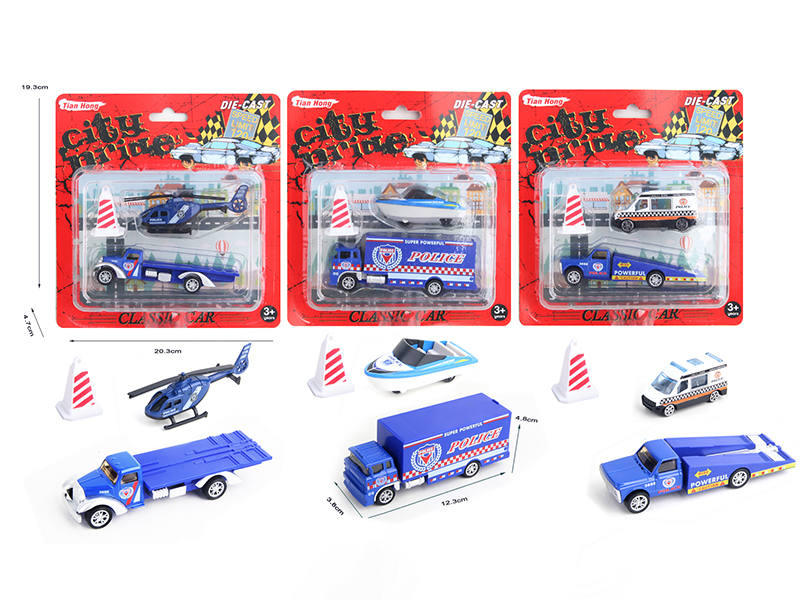 Alloy Ramp Truck/Trailer Truck/Container Truck 1PCS With Alloy Car/Boat/Helicopter