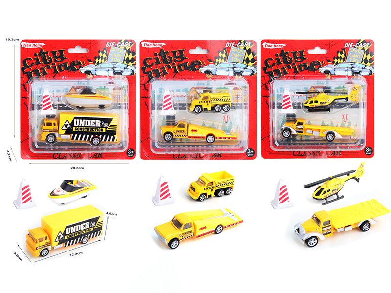 Alloy Ramp Truck/Trailer Truck/Container Truck 1PCS With Alloy Car/Boat/Helicopter